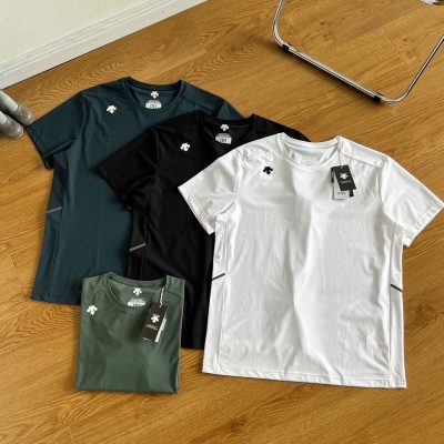 Premium Quality Descente Short-Sleeved White Silk Casual Luxury
