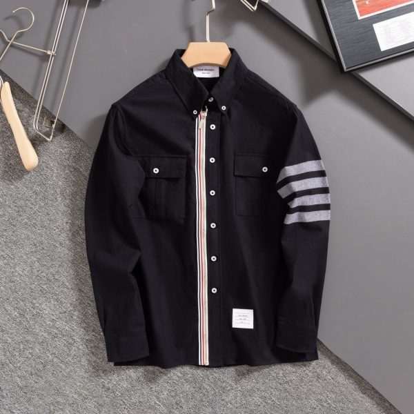 Premium Quality Thom Browne Shirts Red Cotton Classic Style