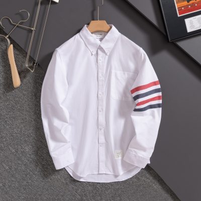 Premium Quality Thom Browne Long Sleeves Red Cotton Striped Luxury