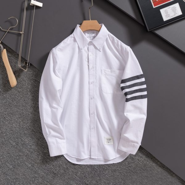 Best Selling Thom Browne Shirt Grey Stripe Style