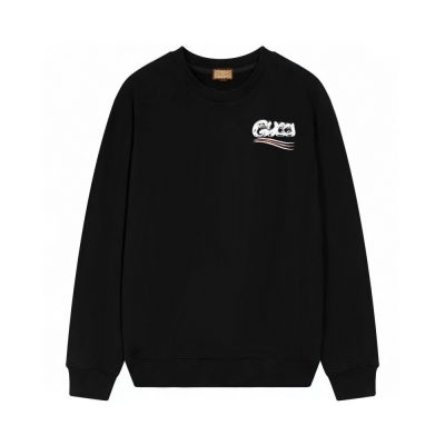 Premium Quality Gucci Sweatshirts Black Cotton Logo Collection