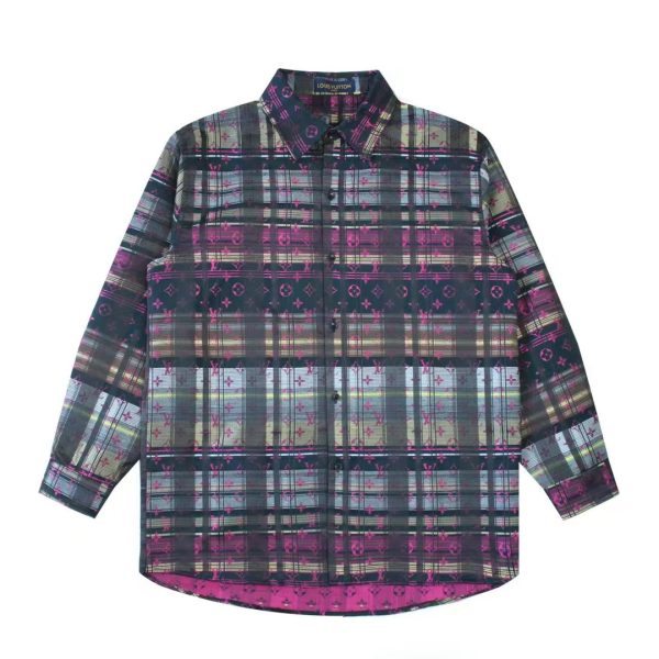 Best Selling Louis Vuitton Long Sleeves Red Plaid Luxury