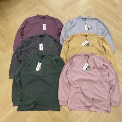 High Quality Carhartt Long Sleeves Gray Cotton Washed Style