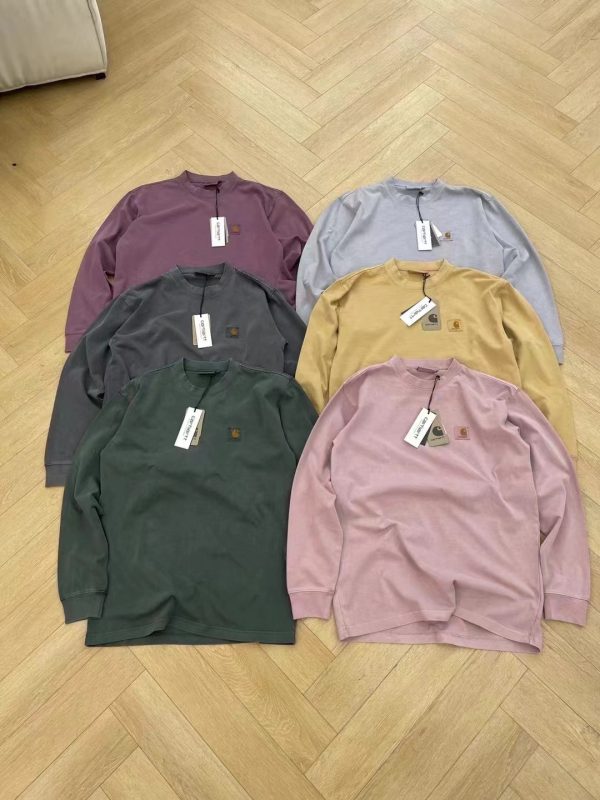 High Quality Carhartt Long Sleeves Gray Cotton Washed Style