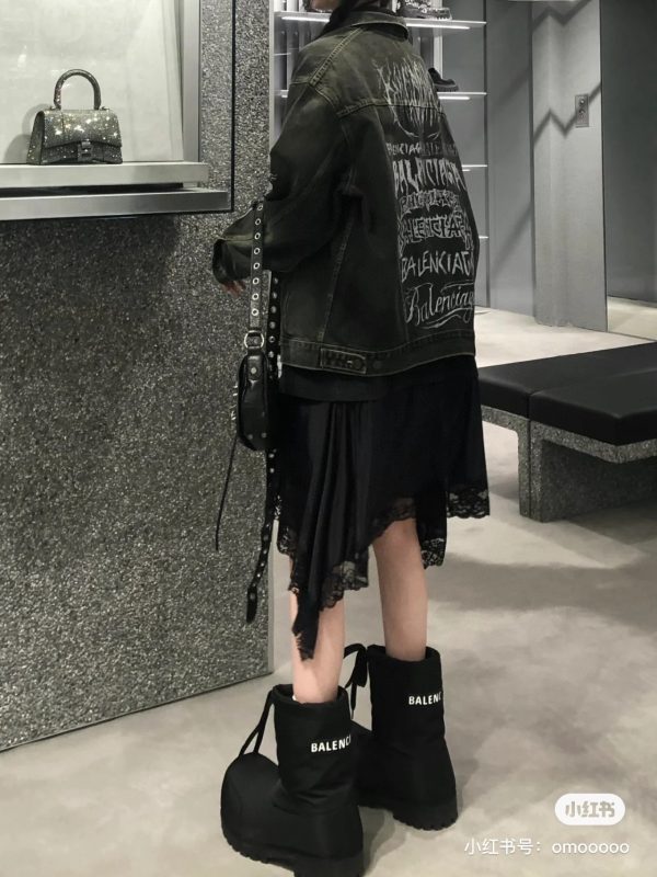 Premium Balenciaga Jacket Black Denim Breathable Luxury