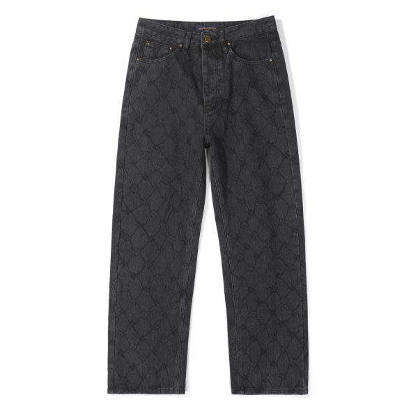 High Quality Louis Vuitton Jeans Black Denim Jacquard Style