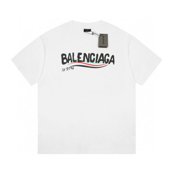 Premium Balenciaga Short Sleeves Cotton Print Luxury
