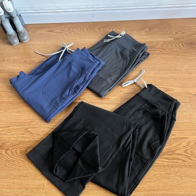 High Quality Lululemon Straight-Leg Pants Black Spandex Breathable Style