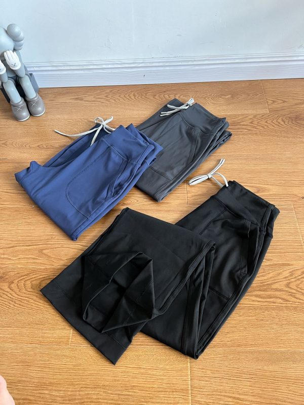 High Quality Lululemon Straight-Leg Pants Black Spandex Breathable Style