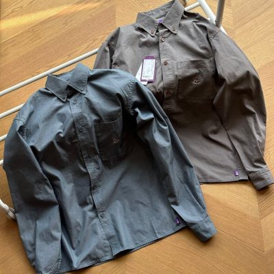Premium Quality The North Face Long Sleeves Purple Cotton Embroidered Style