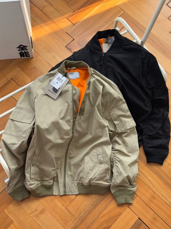 Luxury Carhartt Coat Black Cotton Logo Luxury