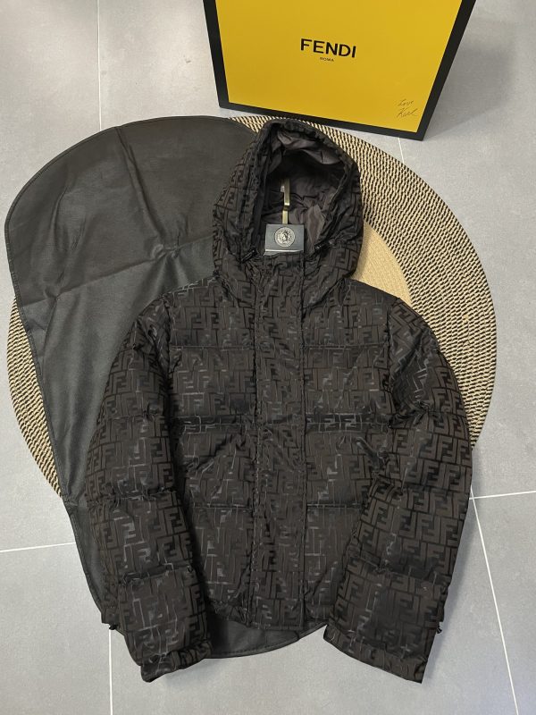 High Quality Fendi Down Jackets Brown Knit Monogram Collection