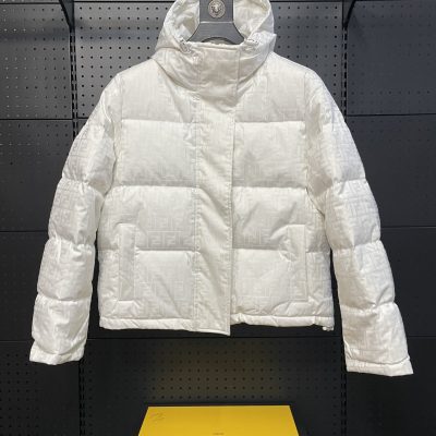 High Quality Fendi Down Jackets White Knit Monogram Collection