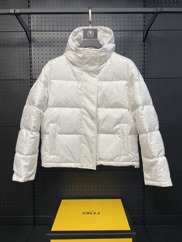 High Quality Fendi Down Jackets White Knit Monogram Collection