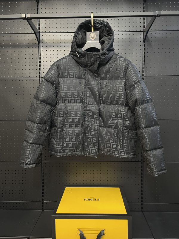 Best Selling Fendi Down Jackets Black Knit Monogram Collection