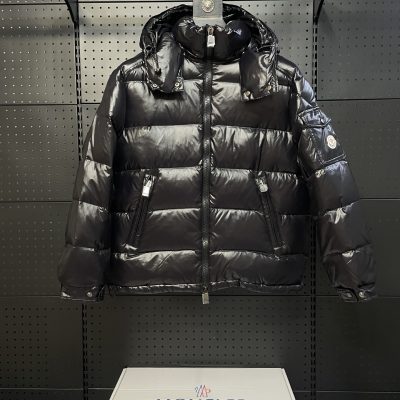 High Quality Moncler Jackets Black Embroidery Collection