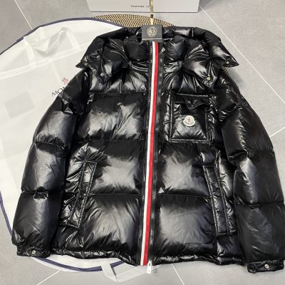 Best Selling Moncler Down Jacket Black Nylon Stripe Luxury