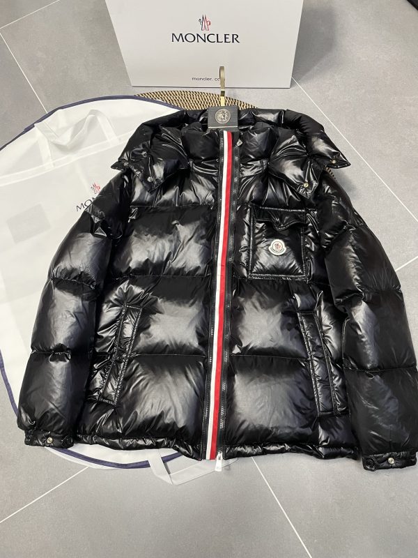 Best Selling Moncler Down Jacket Black Nylon Stripe Luxury