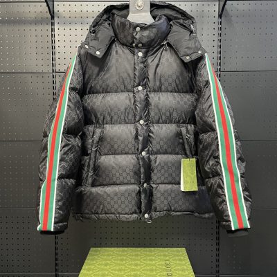 High Quality Gucci Down Jackets White Nylon Logo Style