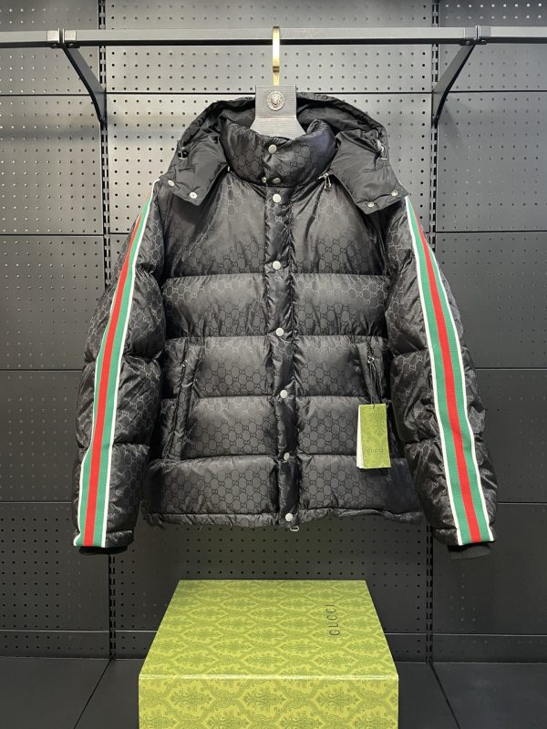 High Quality Gucci Down Jackets White Nylon Logo Style