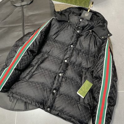 Luxury Gucci Down Jackets White Nylon Logo Collection