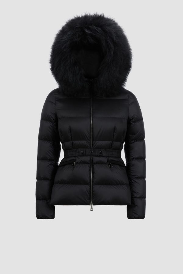 High Quality Moncler Coats Black Logo Style
