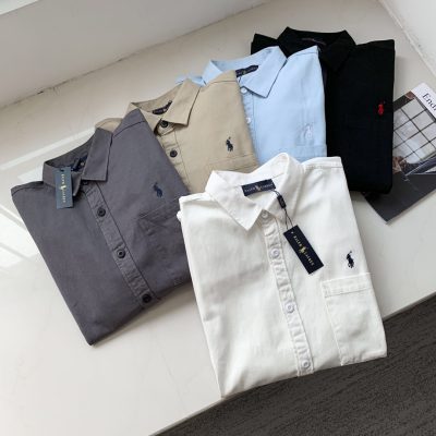 High Quality Ralph Lauren Shirt Black Cotton Embroidered Luxury