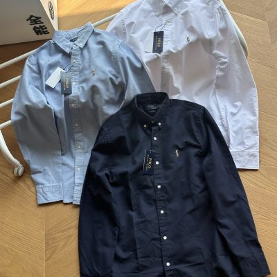 Premium Quality Ralph Lauren Long Sleeves Navy Cotton Logo Style