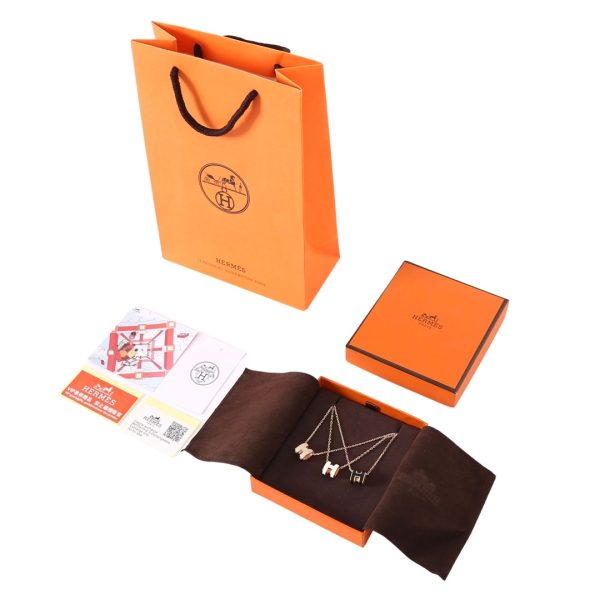 Luxury Herm???S Necklace Gold Logo Collection