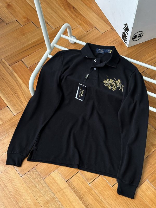 Best Selling Ralph Lauren Polo Shirt Black Cotton Embroidered Style