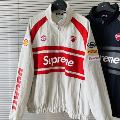 High Quality Supreme Jackets Red Nylon Embroidered Luxury