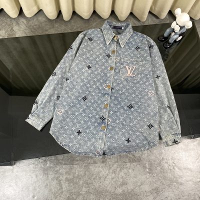 Premium Louis Vuitton Shirts Denim Jacquard Collection