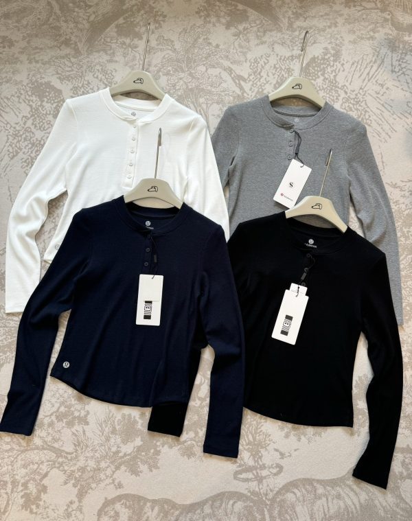 Best Selling Lululemon Long Sleeves Black Knit Elegant Style