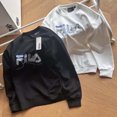 High Quality Fila Sweatshirts Black Cotton Print Luxury