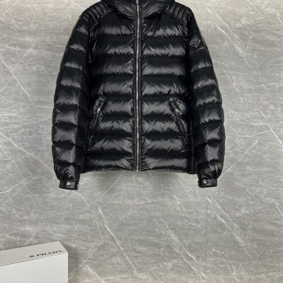 Premium Prada Coat Black Modern Collection