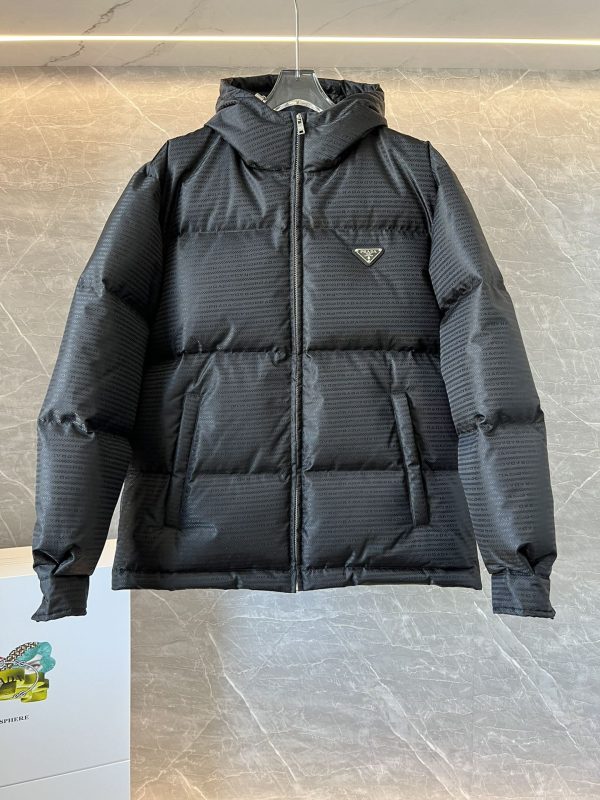 Best Selling Prada Coat White Nylon Jacquard Style