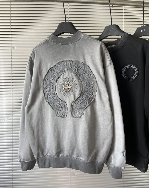 Luxury Chrome Hearts Hoodie Black Distressed Luxury