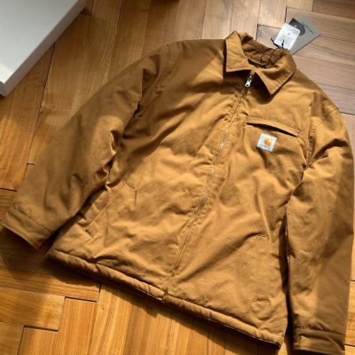 Luxury Carhartt Jackets Khaki Cotton Solid Style