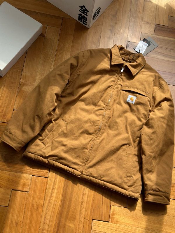 Luxury Carhartt Jackets Khaki Cotton Solid Style