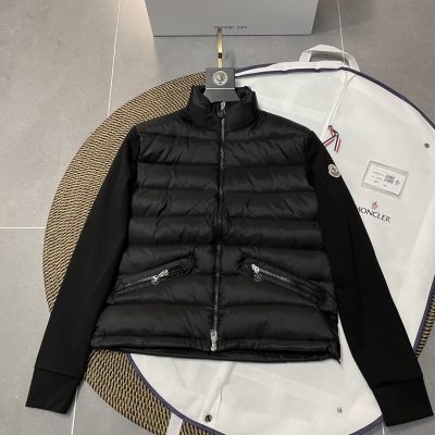 High Quality Moncler Jackets Black Wool Patchwork Style