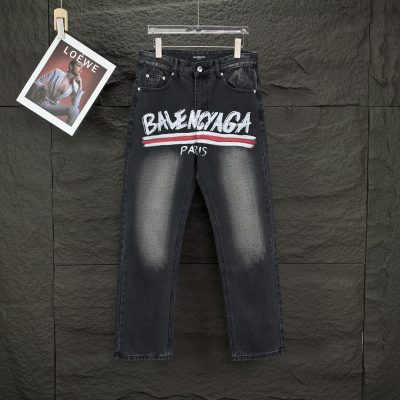 High Quality Balenciaga Jeans Black Washed Style