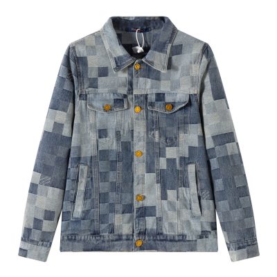 High Quality Louis Vuitton Jackets Yellow Denim Camouflage Style