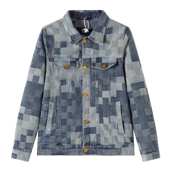 High Quality Louis Vuitton Jackets Yellow Denim Camouflage Style
