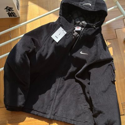 High Quality Nike Jackets Black Cotton Washed Luxury