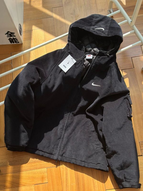 High Quality Nike Jackets Black Cotton Washed Luxury