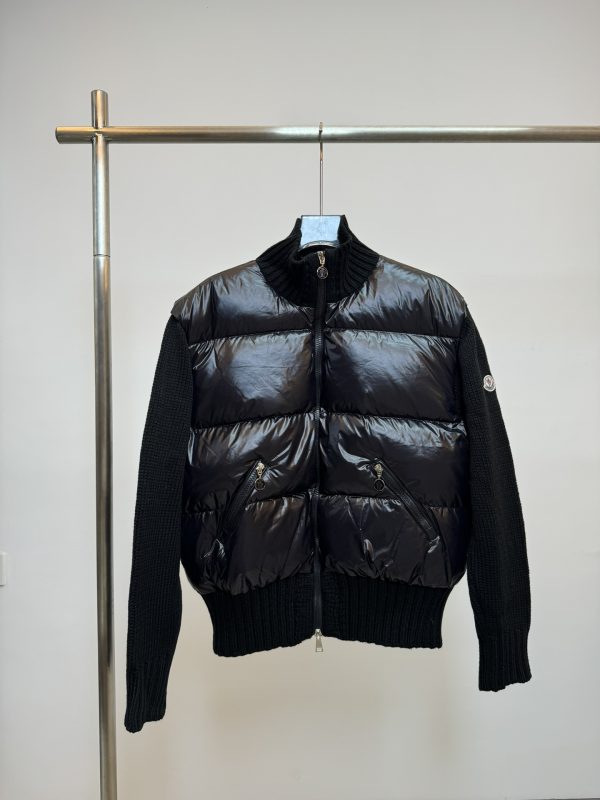 Premium Moncler Down Jacket White Wool Embroidered Luxury