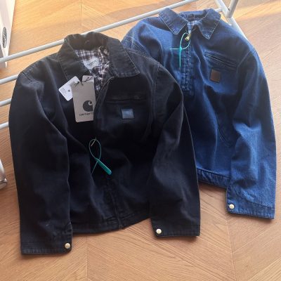 Premium Carhartt Jacket Black Denim Distressed Style