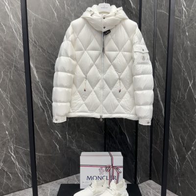 Premium Quality Moncler Coats Black Nylon Logo Collection