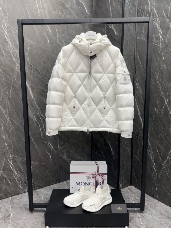 Premium Quality Moncler Coats Black Nylon Logo Collection