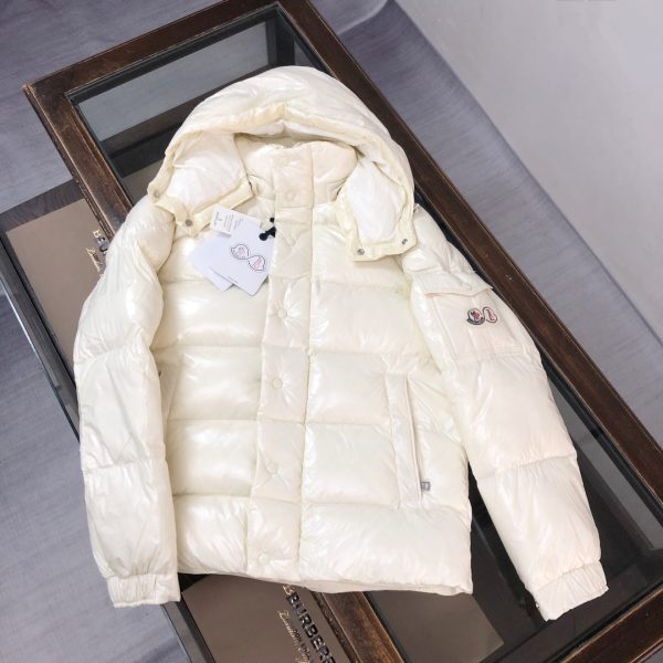 High Quality Moncler Jackets Ivory Nylon Checkered Style